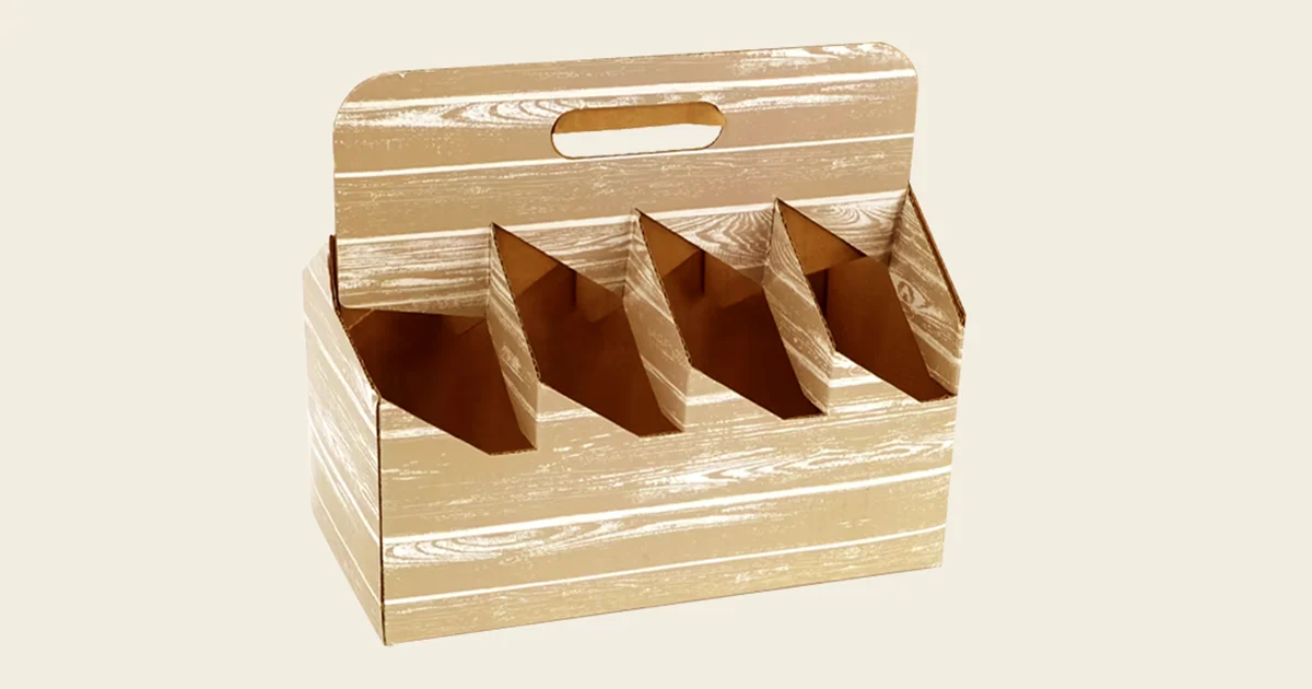 Custom Beverage Carrier Box with Handle | Bespoke Drink Packaging